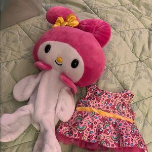 Build A Bear hello Kitty and friends Pink and White Plush Toy with Dress